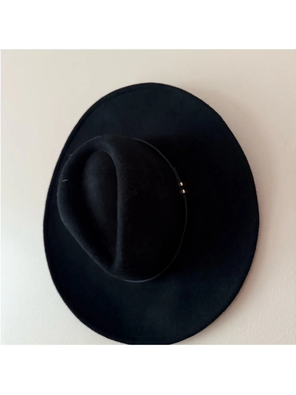 House of Harlow 1960 Black Hat with Gold Detail